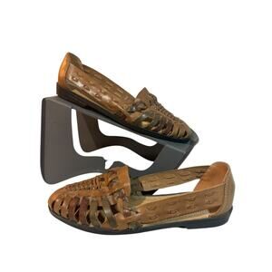Vintage Leather Collection Woven Sandals Women’s Size 6 Multi Color
